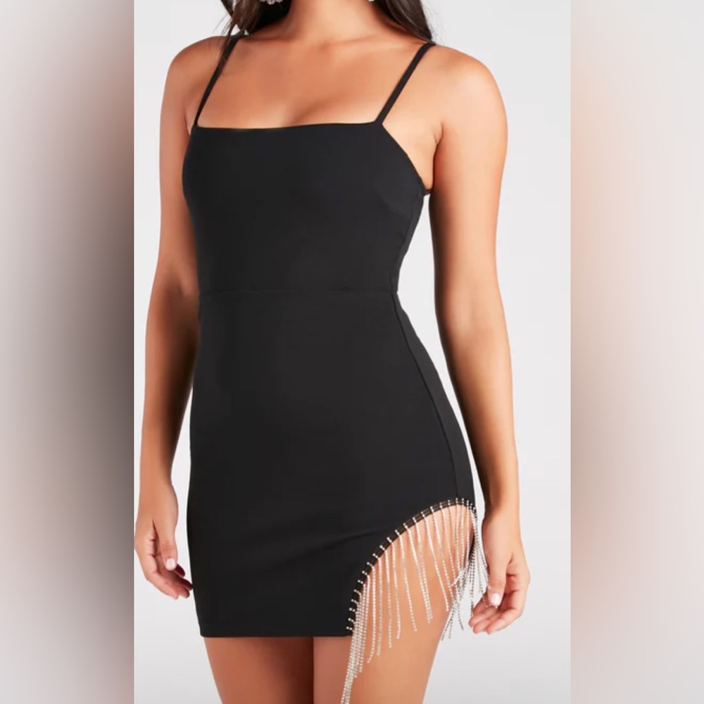 Macy’s rhinestone trim hoco dress, wore once